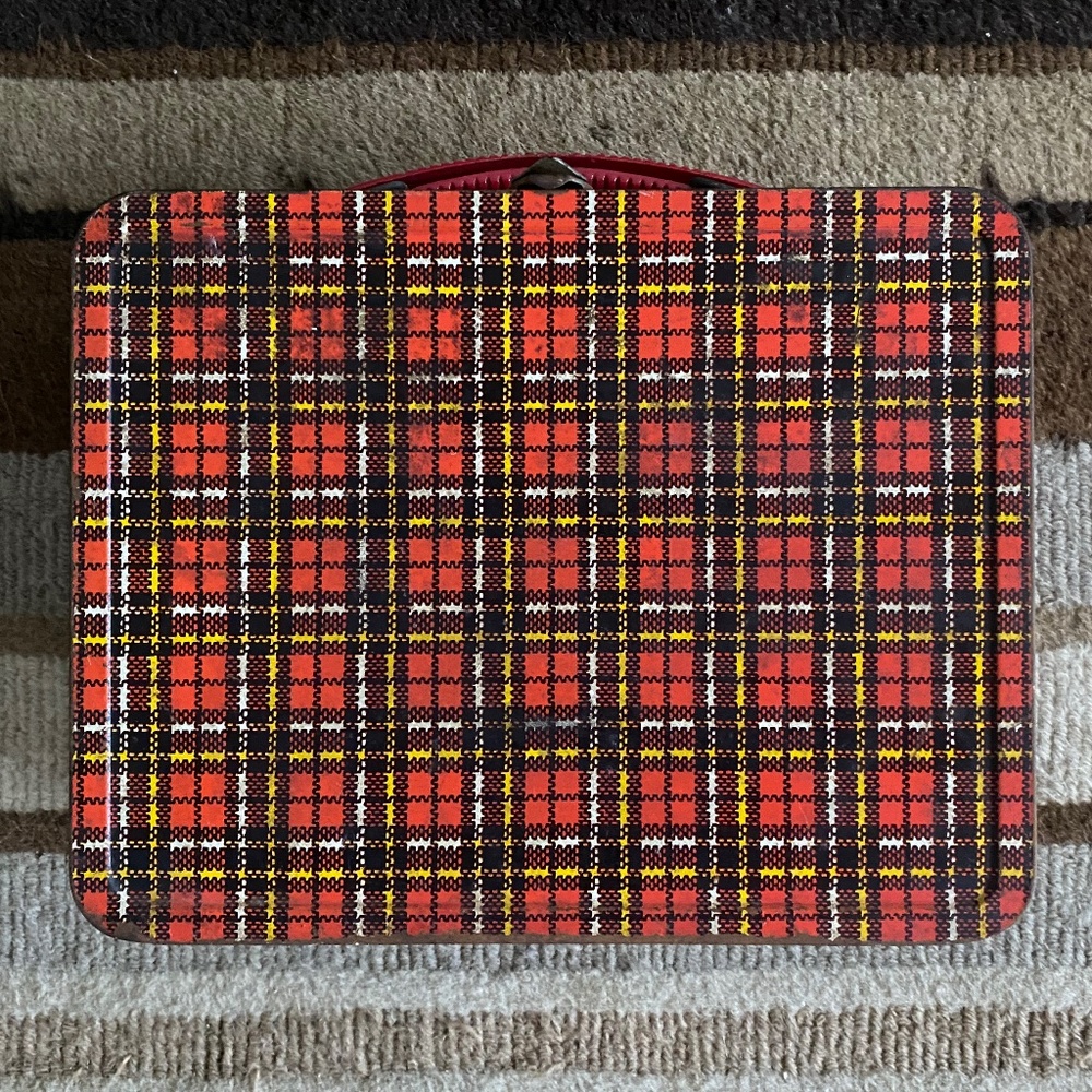 Vintage 1960s Plaid Metal Lunchbox